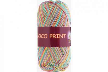 Пряжа Vita cotton Coco Print радуга (4680), 100%мерсеризованный хлопок, 240м, 50г