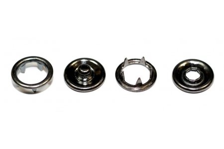 Кнопки установочные рубашечные металлические Кольцо, никель, 11мм, 12комплектов