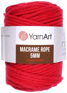 Пряжа YarnArt Macrame Rope 5mm красный (773), 60%хлопок/ 40%вискоза/полиэстер, 85м, 500г