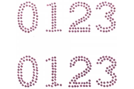 Стразы самоклеющиеся GLOREX, Цифры (0-3), 25мм, розовый