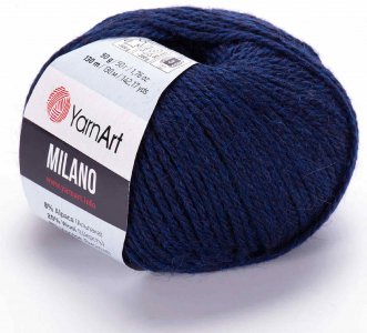Пряжа Yarnart Milano синий (877), 8%альпака/20%шерсть/8%вискоза/64%акрил, 130м, 50г