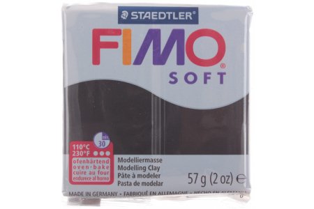 Полимерная глина FIMO Soft, черный (9), 57г