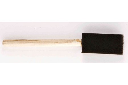 Кисть плоская, поролон, деревянная  ручка, 25мм
