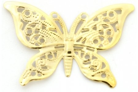 Декоративный элемент АСТРА, Бабочка, металлическая, золото, 40*27мм