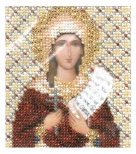 Набор для вышивания бисером ЧАРИВНА МИТЬ Икона Св. мученицы Ники (Виктории), с нанесенным рисунком, 9*11см