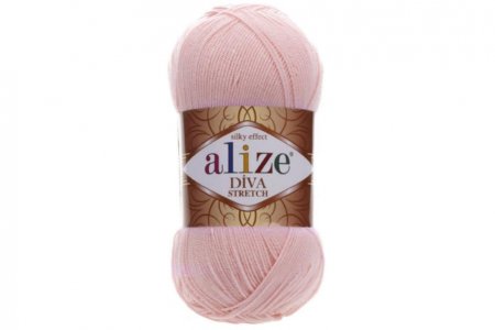 Пряжа Alize Diva Stretch светло-розовый (363), 92%микрофибра/8%эластан, 400м, 100г