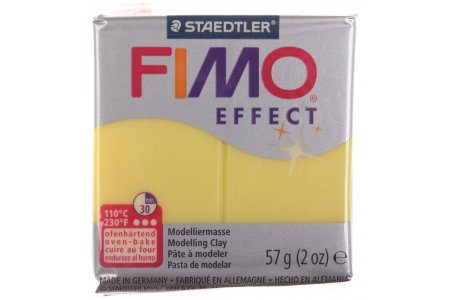 Полимерная глина FIMO Effect, полупрозрачный желтый (104), 57г