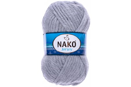 Пряжа Nako Jersey светло-серый (195), 85%акрил/15%шерсть, 74м, 100г