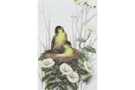 Набор для вышивания крестом Luca-s Птички в гнезде, 20*31,5см