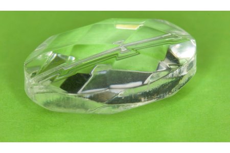 Бусина стеклянная ZLATKA Овал граненый, прозрачный (01), 18*25мм