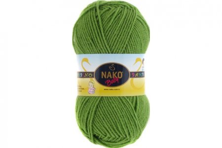 Пряжа Nako Bambino Marvel зеленое яблоко (9032), 75%акрил/25%шерсть, 130м, 50г