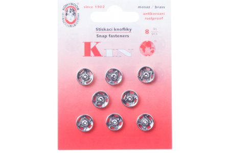 Кнопки пришивные металлические KOH-I-NOOR, никель, 11мм, 8шт