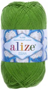 Пряжа Alize Miss зеленый (479), 100% мерсеризованный хлопок, 280м, 50г