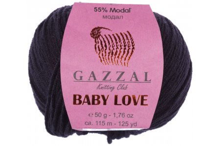 Пряжа Gazzal Baby Love черный (1629), 55%модал/45%акрил, 115м, 50г 