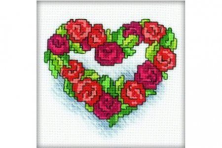 Набор для вышивания крестом РТО Сердечко из роз, 10*10см