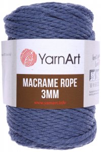 Пряжа YarnArt Macrame Rope 3mm джинсовый (761), 60%хлопок/ 40%вискоза/полиэстер, 63м, 250г