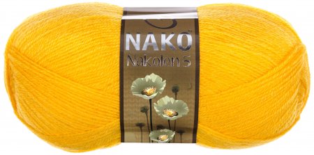 Пряжа Nako Nakolen 5-Fine желтый (3052), 49%шерсть/51%акрил, 490м, 100г