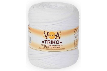Пряжа Visantia Triko белый, 92%хлопок/8%эластан, 100м, 500г