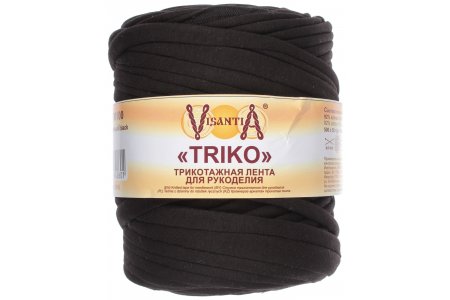 Пряжа Visantia Triko черный, 92%хлопок/8%эластан, 100м, 500г