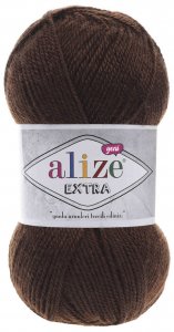 Пряжа Alize Extra коричневый (26), 100%акрил, 220м, 100г