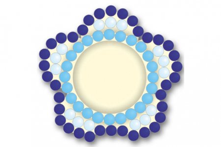 Набор стеклянной мозаики CRAFT PREMIER Фоторамка-цветок, перламутр_синий_голубой,14*14см