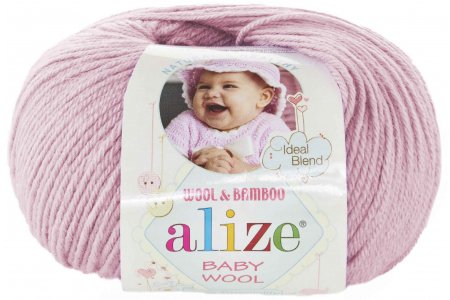 Пряжа Alize Baby Wool розовый (752), 40%шерсть/20%бамбук/40%акрил, 175м, 50г