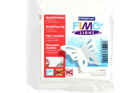 Полимерная глина легкая FIMO air Light, самозатвердевающая на воздухе, белый, 125г