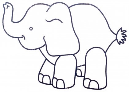 Фигурка из пластика с контуром RAYHER, Слон, 8*6см