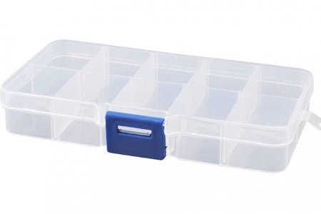 Коробка пластиковая для мелочей БЕЛОСНЕЖКА, прозрачный, 10 отделений, 12,5*7*2,2см