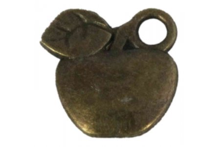 Подвеска металлическая Яблоко, с колечком, античная бронза, 11*11*2,5мм