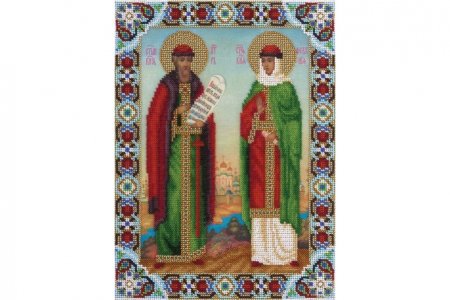 Набор для вышивания крестом PANNA Икона Святых Петра и Февронии с напечатанным рисунком, 23*30см