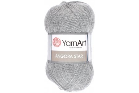 Пряжа Yarnart Angora Star серый меланж (3071), 20%шерсть/80%акрил, 500м, 100г