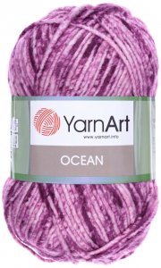 Пряжа Yarnart Ocean розовый меланж (110), 20%шерсть/80%акрил, 180м, 100г