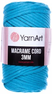 Пряжа YarnArt Macrame cord 3mm бирюза (763), 60%хлопок/40%полиэстер/вискоза, 85м, 250г