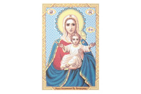 Канва с рисунком для вышивания крестом ИСКУСНИЦА Образ Пресвятой Богородицы Леушинская, 44*30см