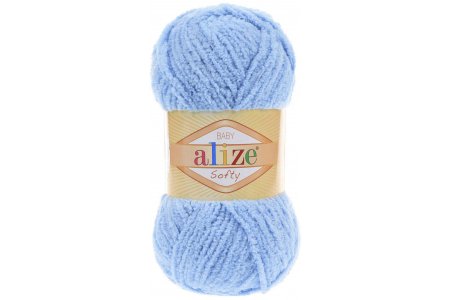 Пряжа Alize Softy голубой (40), 100%микрополиэстер, 115м, 50г