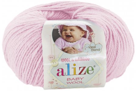 Пряжа Alize Baby Wool светло-розовый (185), 40%шерсть/20%бамбук/40%акрил, 175м, 50г