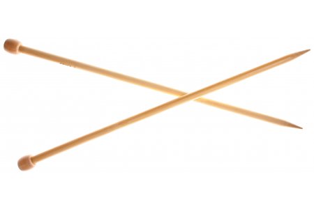 Спицы для вязания прямые GAMMA бамбуковые, d9мм, 35-36см