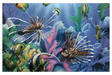 Набор для вышивания бисером ЧАРИВНА МИТЬ Подводный мир, с нанесенным рисунком, 40,5*25,5см