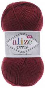 Пряжа Alize Extra бордовый (57), 100%акрил, 220м, 100г