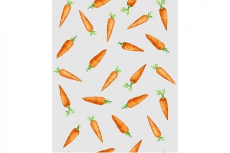 Ткань вафельное полотно ТХБК Морковки белый (29126-4), 50см, 5м