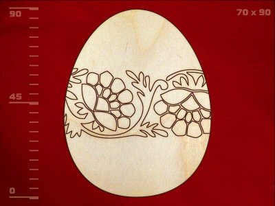 Заготовка для декорирования деревянная плоскя Яйцо-10 с рисунком, 7*9*0,3см