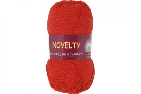 Пряжа Vita cotton Novelty ярко-красный (1213), 50%хлопок/50%ProModal, 200м, 50г