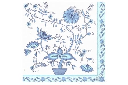 Салфетка для декупажа MAKI Голубые цветы, 33*33см