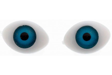 Глаза пластиковые для приклеивания, голубой, 12,5*8,5мм, 1пара