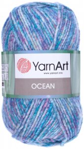 Пряжа Yarnart Ocean бирюзово-розовый (118), 20%шерсть/80%акрил, 180м, 100г