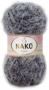 Пряжа Nako Paris черно-серый мулине (21305), 40%премиум акрил/60%полиамид, 245м, 100г