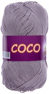 Пряжа Vita cotton Coco серый (4333), 100%мерсеризованный хлопок, 240м, 50г