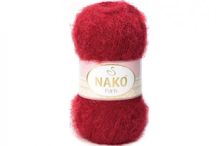 Пряжа Nako Paris темно-красный (3641), 40%премиум акрил/60%полиамид, 245м, 100г
