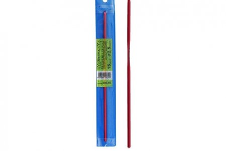 Крючок для вязания GAMMA металлический, красный, d3,5мм, 15см